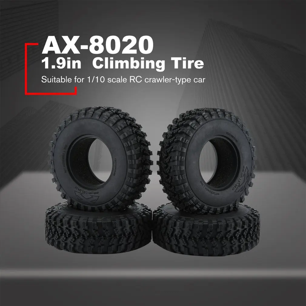 

AX-8020 4PCS 1.9 Inch Model Climbing Tire Sponge Car Set For RC 1/10 Rock Climbing Trucks Rubber Tires Tyres Truck Set