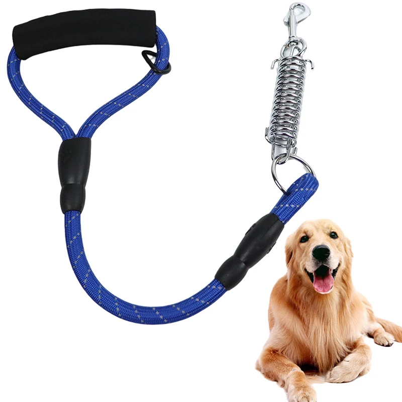 

Reflective Short Large Dog Leash Spring buffer Big Dog Lead One step traction rope Explosion-proof dogs belt foam handle Leashes