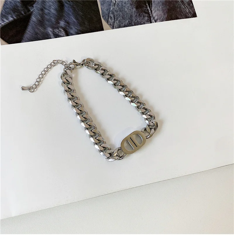 

Punk Hip Hop Stainless Steel Necklaces for Women Pig Nose Chains Necklace Letter Necklace Thick Chain Choker Necklace Jewelry