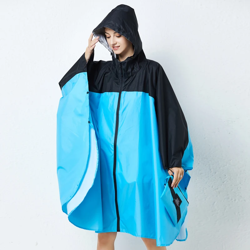 Japanese Cape large color matching raincoat men's and women's adult fashion walking riding poncho South Korea outdoor waterproof images - 6