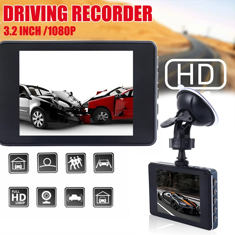 

Vehemo Dash Camera Motiondetection Loop Recording G-Sensor 170° 1080P 3.2inch Automatic Power On/Off Night Vision Multi Language