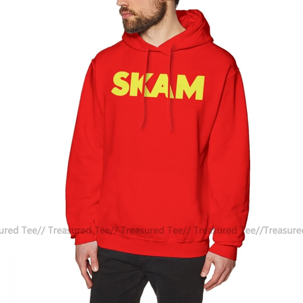 Skam Толстовка Толстовки «Skam» теплый пуловер Толстовка уличная Мужская Большой серые хлопковые длинные толстовки - Цвет: Red