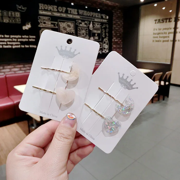 HZ новинка 2019 японская женская заколка для волос 2 шт./компл. простая милая любовь