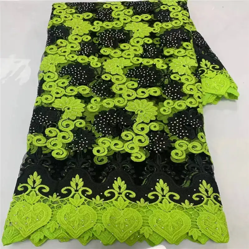 2021 High Quality African Lace Fabric Nigerian Guipure Embroidery Luxury French Mesh Lace Fabric 5Yards/Lot A1995