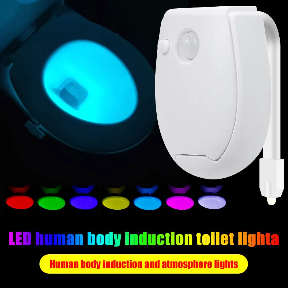 7 Color Smart PIR Motion Sensor Toilet Seat Night Light Waterproof Backlight For Bowl LED Luminaria Lamp WC Light Home Supply