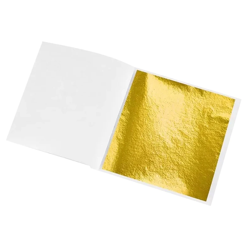 

Hot 10Pcs/Pack Gold Leaf Craft Paper 24K Gold Leaf Edible Gold Foil Sheets for Cake Decoration for Arts Crafts Gilding Paper