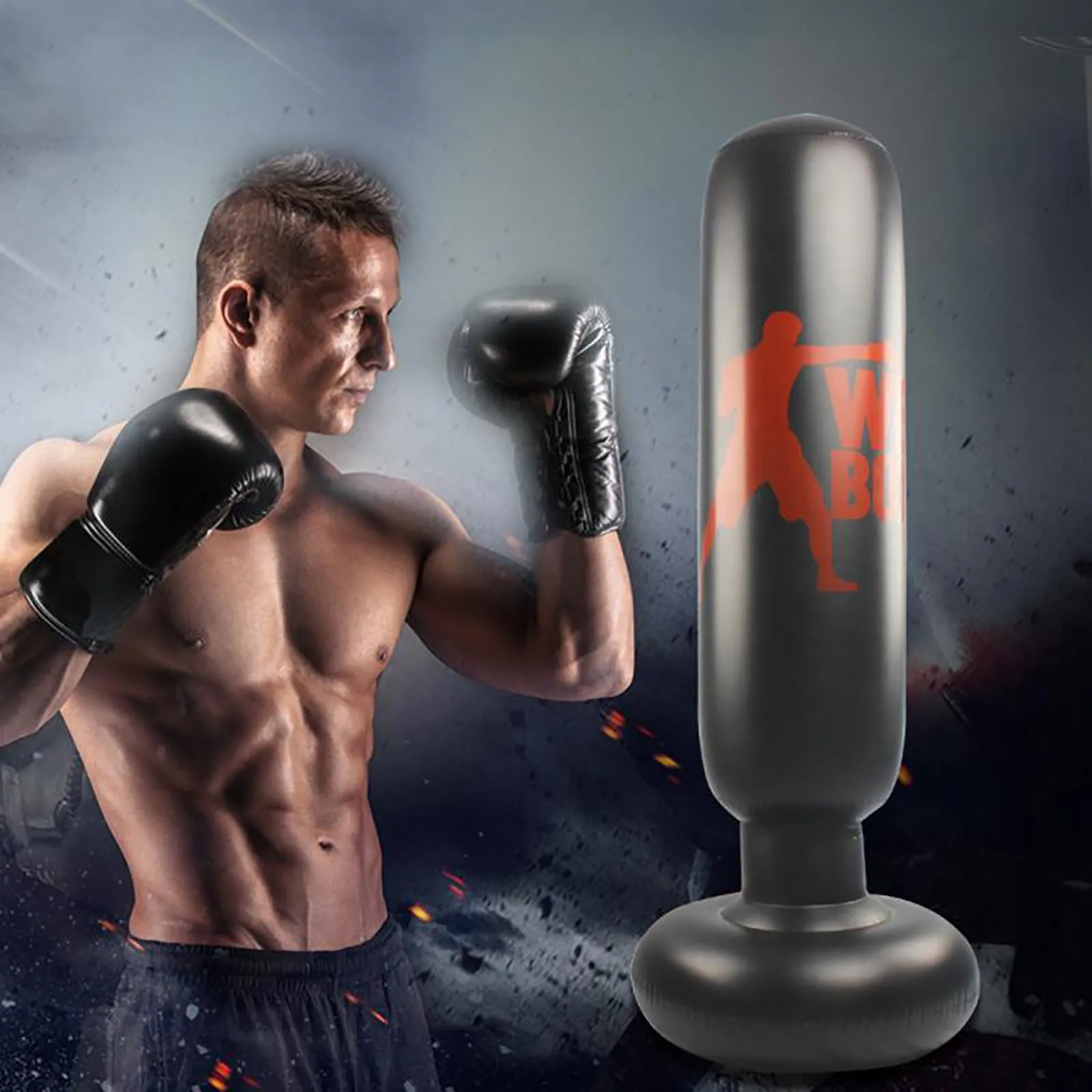 

Vertical Inflatable Sandbag Free Standing Fitness Boxing Column for Practicing Karate for Kid Adult Force Core Training Tool