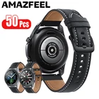 50 шт.упак. кожаные браслеты из нержавеющей стали для Samsung Galaxy Watch 3 45 мм ремень ремешок для наручных часов 22 мм 20 мм Galaxy Активный 2 Huawei GT Amazfit GTS