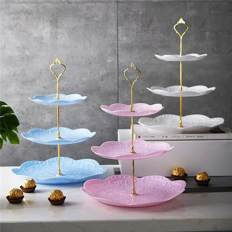 

European Detachable Cake Stand 3 Tier Pastry Cupcake Fruit Plate Serving Dessert Holder Wedding Party Home Decor