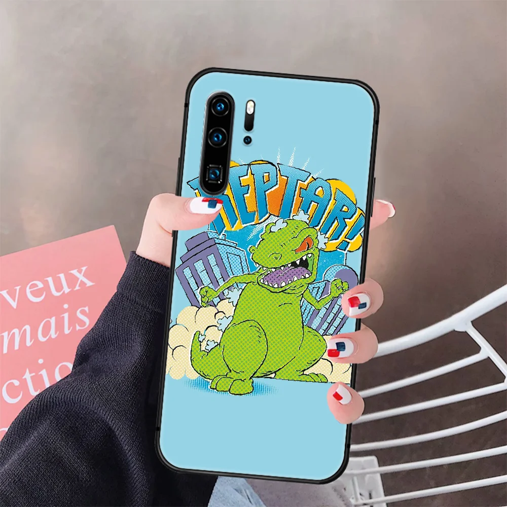

Cartoon cute Rugrat Phone Case Cover Hull For Huawei P8 P9 P10 P20 P30 P40 Lite Pro Plus Smart Z 2019 black Cover 3D Coque