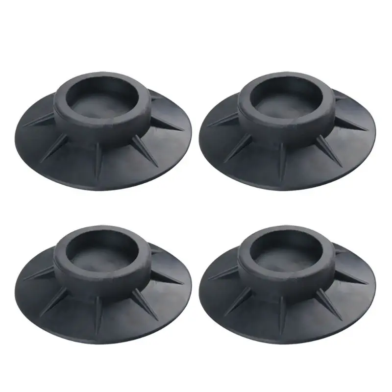

4Pcs Floor Mat Washing Machine Feet Pads Non Slip Shock Proof Furniture Elasticity Black Rubber Protectors