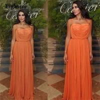 eightree orange long heart a line weeding party dress gowns spaghetti sleeveless formal celebrity evening night dresses 2021