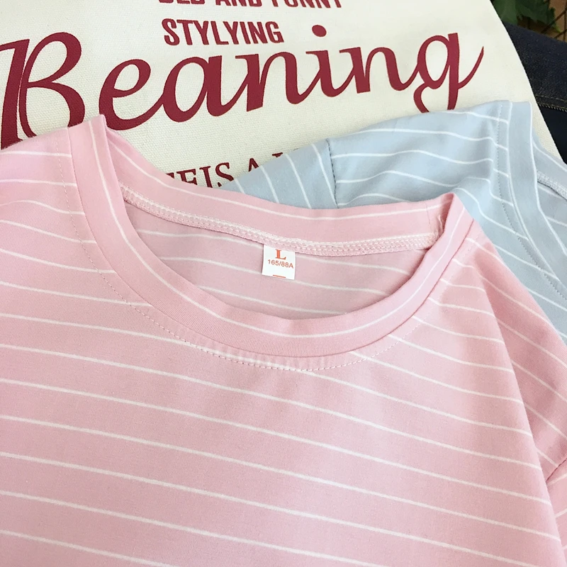 Новинка милые топы в стиле Харадзюку хлопковая футболка полоску с ривердэйлом