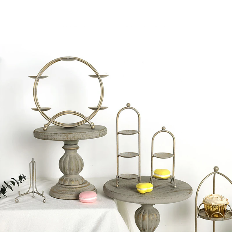 Железная подставка для десерта и кексов конфет с двухслойным держателем торта