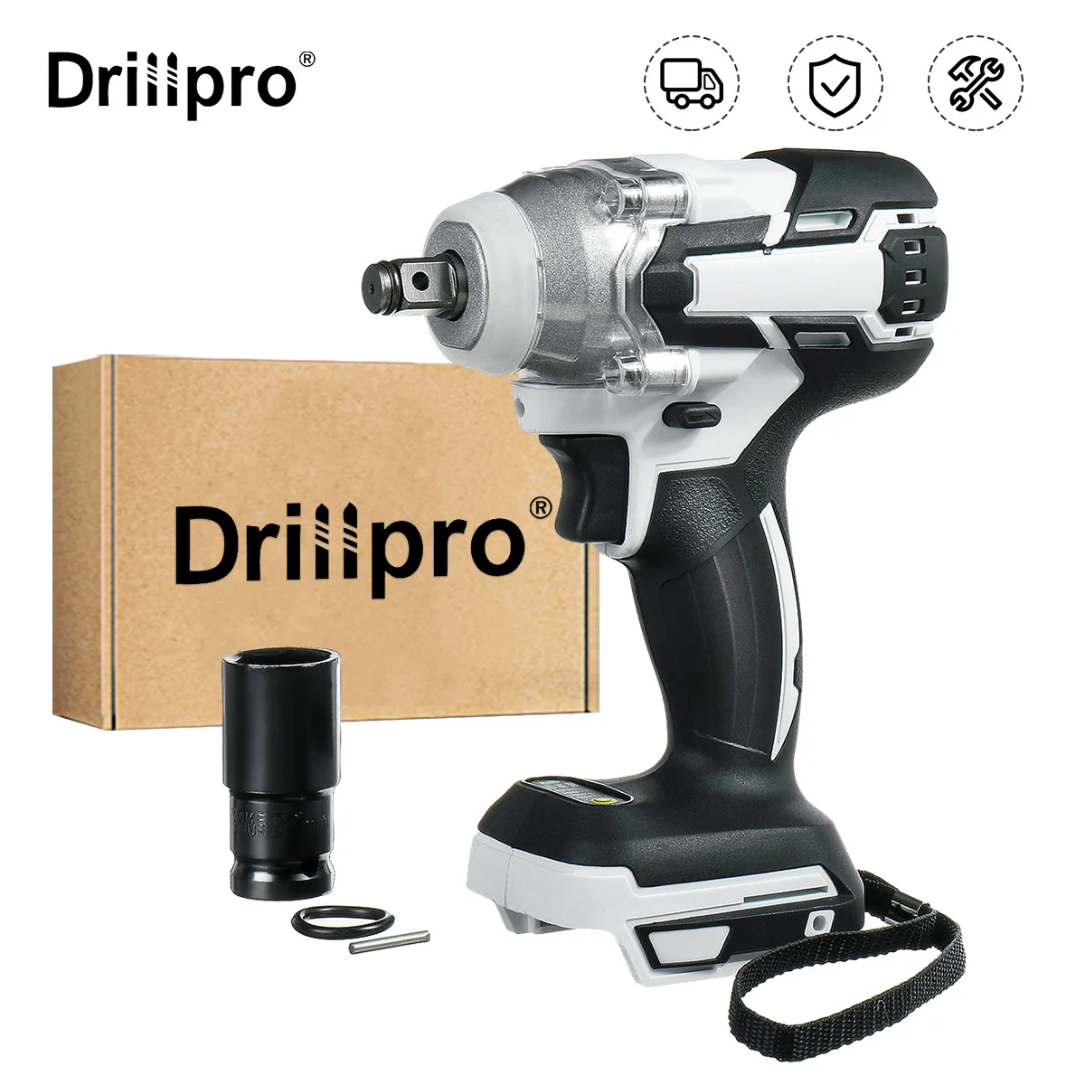 

Brushless Cordless Electric Impact Wrench 1/2" Wrench Power Tool Rechargeable Hand Drill For Makita 18V Battery (Tool Only)