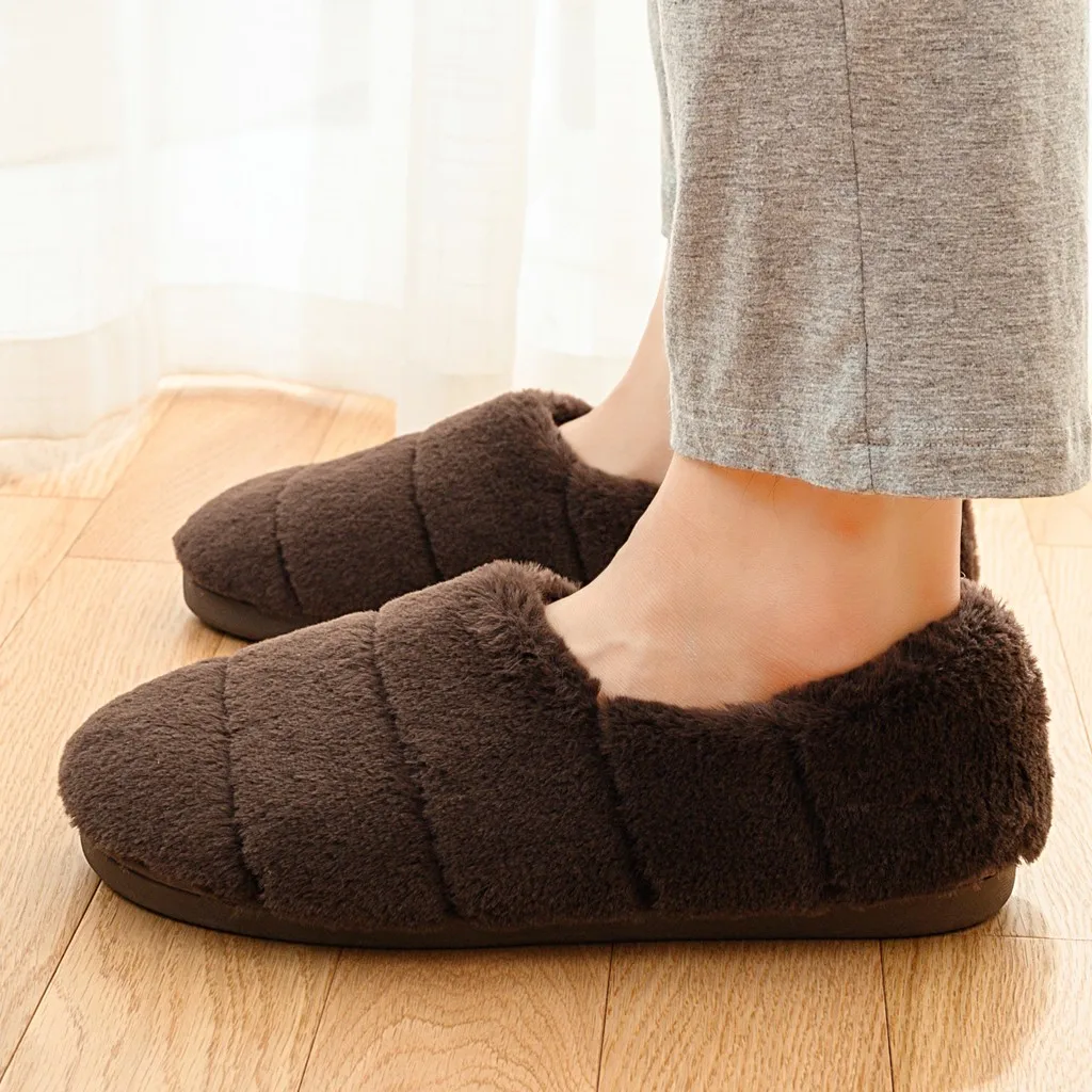 Домашние тапочки Зимние теплые плюшевые Вьетнамки обувь для пары зимние