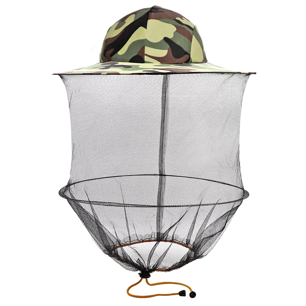 

Bee Keeping Protective Bee Hat Anti Bee Two-Layer Head Top Camouflage Hat-Veil Combo Bug Mesh Mask Beekeeping