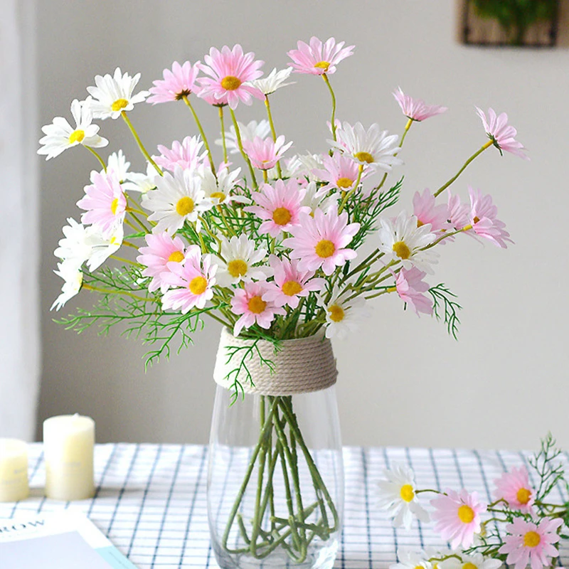 

Autumn Artificial Daisy Flowers Silk Bouquet Fake Flower DIY Decor for Vase Home Wedding Christmas Decorative Household Products
