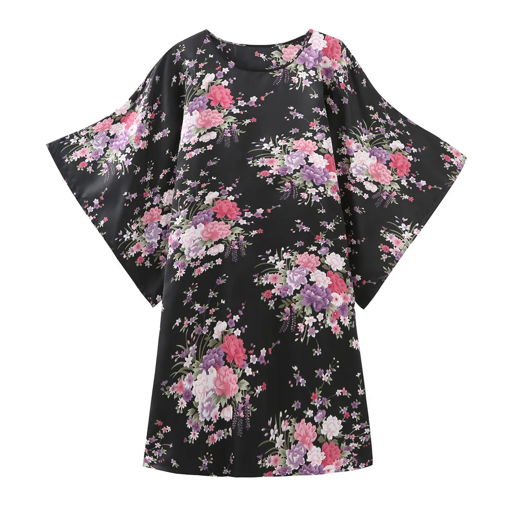 Пикантное Черное женское атласное платье китайская женская Свободная ночная