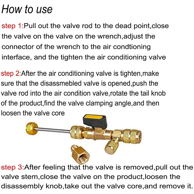 

R410A Valve Core Remover with Dual Size SAE 1/4 & 5/16 Port,Valve Cores and Nut,HVAC Valve Core Removal Installer Tool