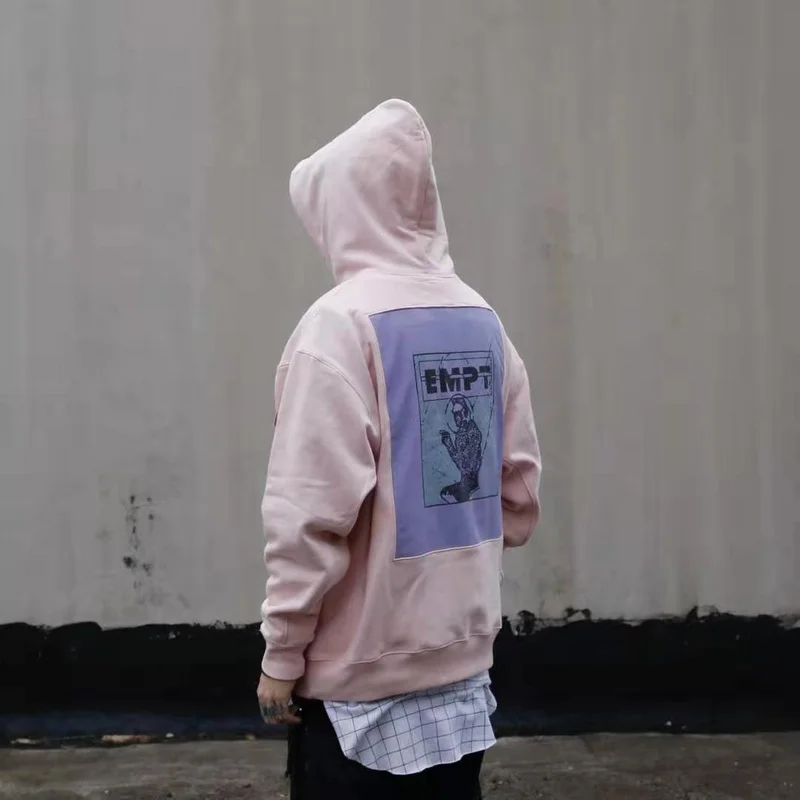 

2020 CAVEMPT Sakura Pink Print Hoodie Men Women Couples 100% Cotton Hoodies Oversized High Street Hip-hop C.E Hooded Sweatshirt