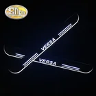 Автомобильный Стикеры акриловые перемещение СВЕТОДИОДНЫЙ Добро пожаловать педаль автомобиль накладка педаль порога путь светильник для Nissan Versa Sunny 2013 - 2018