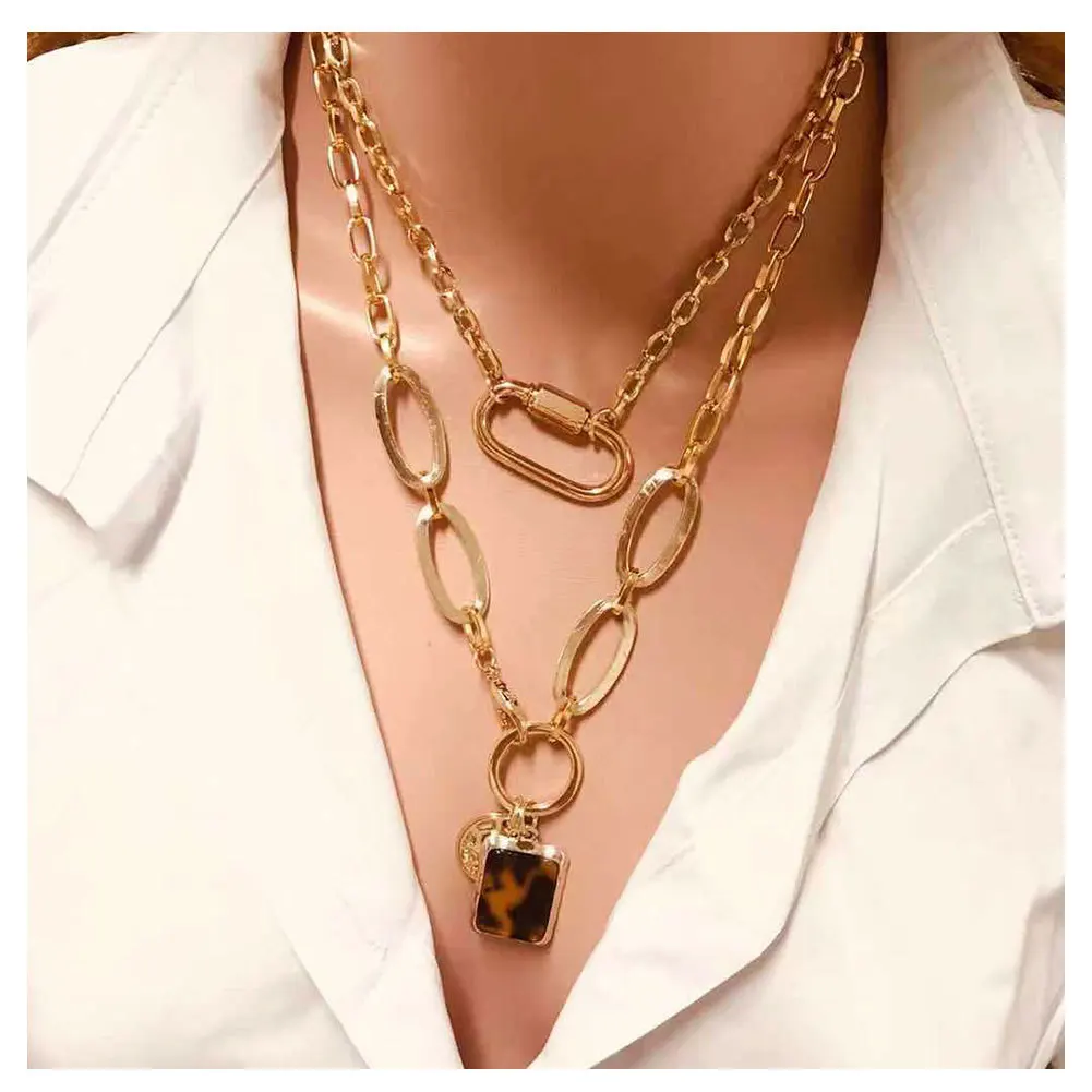 Женское ожерелье геометрической формы простое в европейском стиле с замком