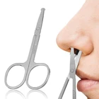 Mayitr 3,5 дюймовые ножницы для волос в носу миниатюрные изогнутые усы для удаления волос в ушах из нержавеющей стали бритвенные советы по безопасности