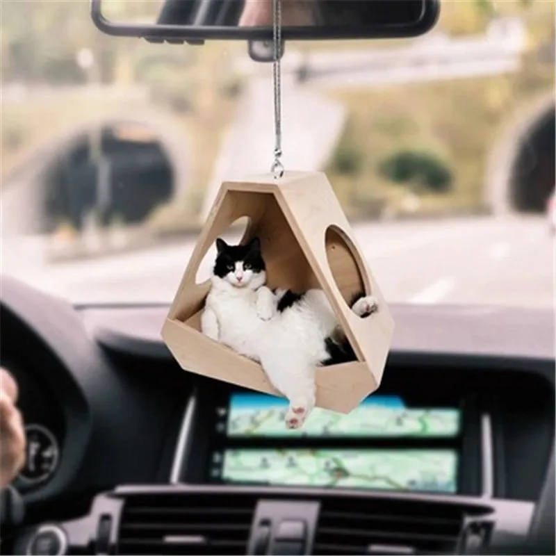 

Novelty Cat Balloon Pendant Cute Cat Car Rear View Mirror Charm Kitten Pendant Decoration Cartoon Home Hanging