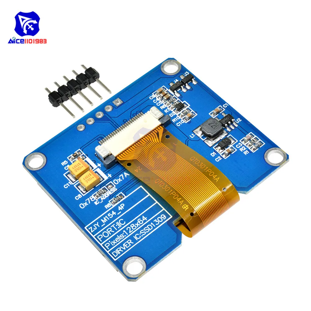 Модуль ЖК-дисплея diymore 1 54 &quot128X64 OLED SPD0301 5PIN SPI IIC I2C интерфейс 12864 для Arduino R3 MEGA2560 AVR STM32