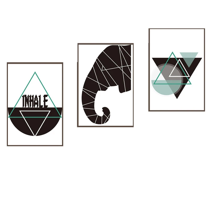 Минималистичный художественный постер на холсте в скандинавском стиле с черно