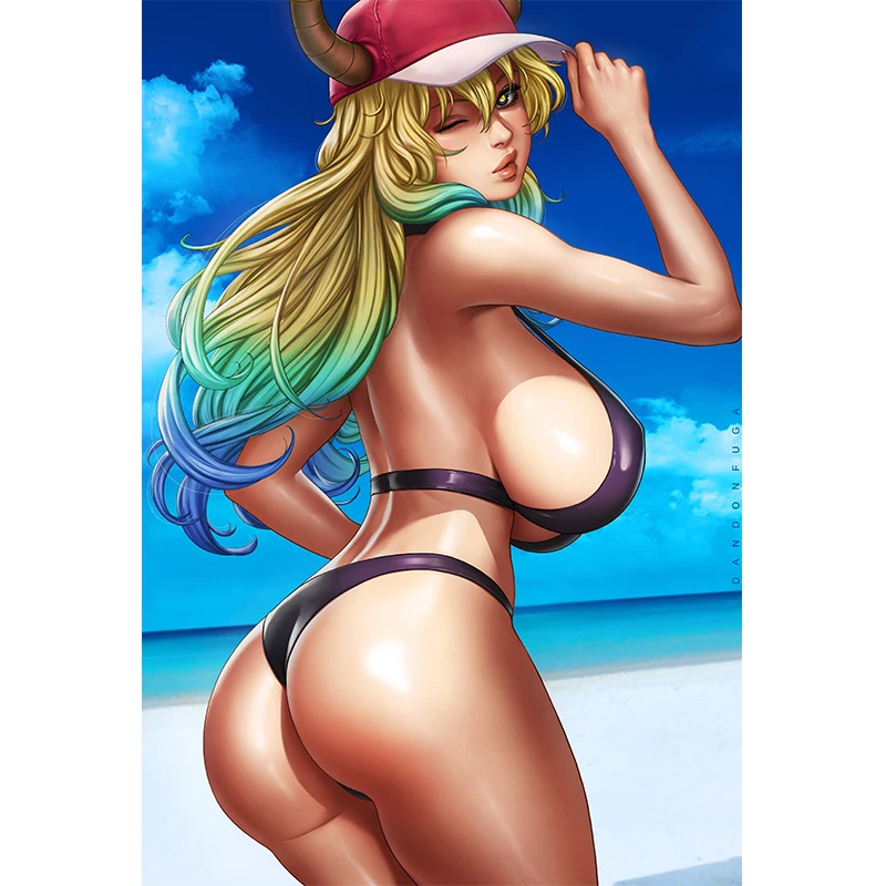 

Sexy Sea Beach Girl Loli Lucoa Canvas Paintings Custom Print Japanese Anime Video Game Posters Wall Art Pictures for Bedroom
