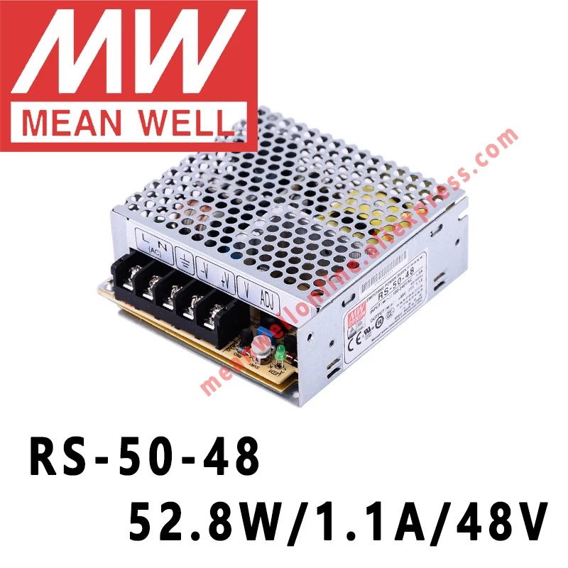 RS-50-48 Mean Well 52.8W/1.1A/48V DC Single Output Switching Power Supply meanwell online store | Обустройство дома