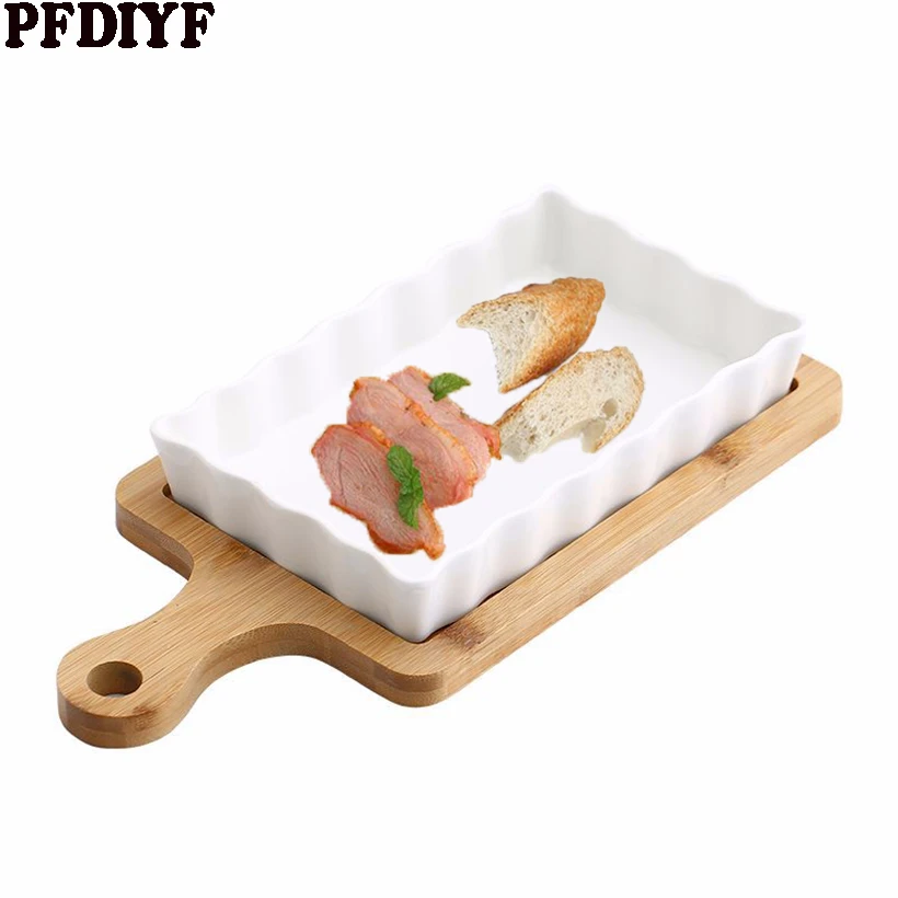 Креативный керамический противень для выпечки миска духовки тарелка с анти