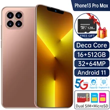 Global Version 6.7 inch Notch Screen 5G Smartphone 16GB+512GB for Apple IPhone 13 Pro Max Cellphone Samsung Huawei Mobile Phone