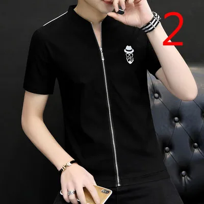 

Summer new trend fashion lapel half sleeve slim shirt
