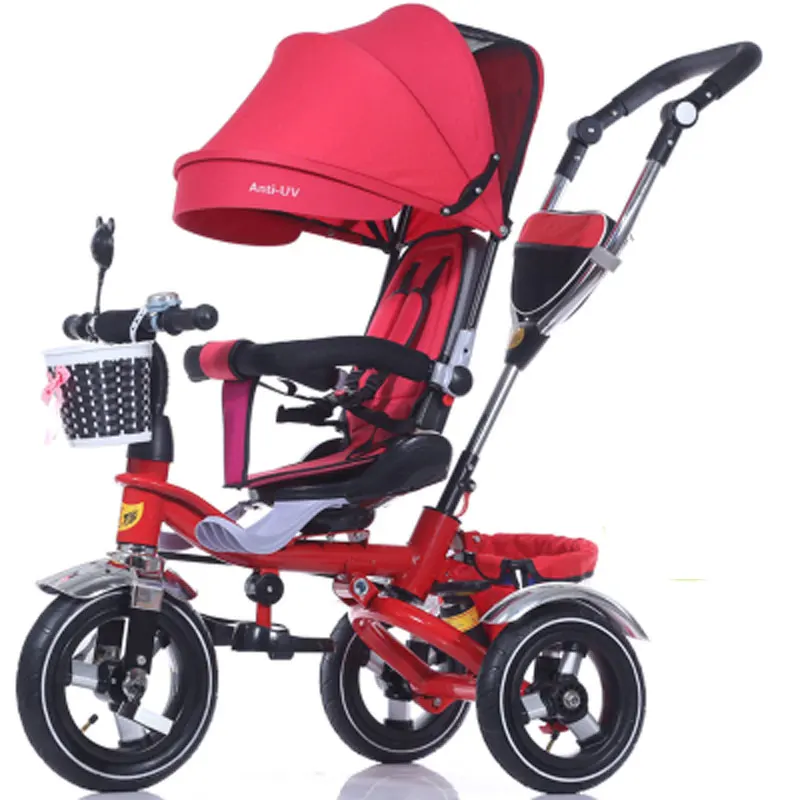 Swivel Seat Baby Tricycle Stroller Shockproof Removable Folding Baby Children Tricycle Bicycle Bike  Pram Bike