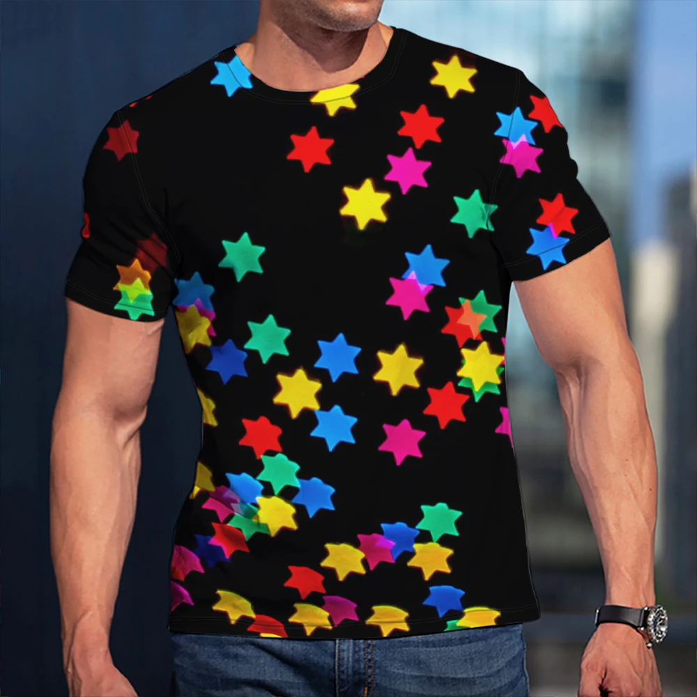 3D Print Shirt Graphics Spin Dizziness Colorful Handsome Man Women Unisex Child Short Sleeve Casual Soft Breathable Streetwear