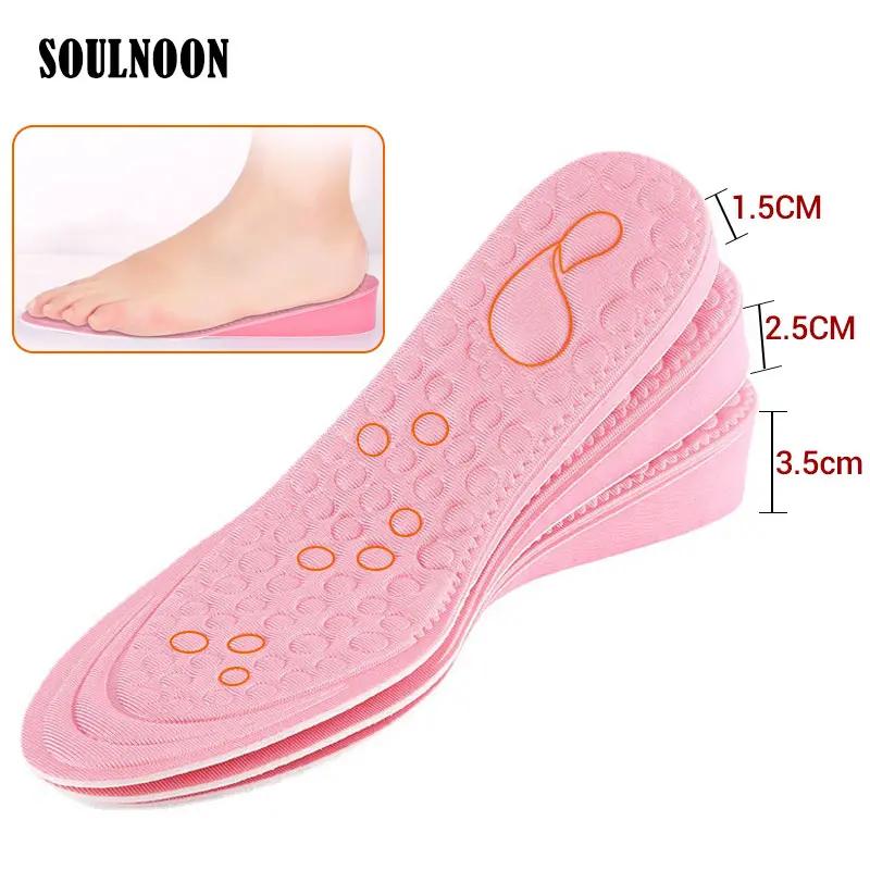 Women Height Increase Insole Templates For Feet Memory Foam Wedge Inner Inserts Shoes Female Heighten Pad Growing Sole Insoles