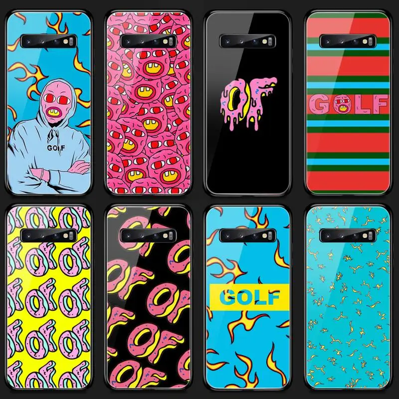 

Golf Blue Flame Phone Case Tempered Glass For Samsung S20 Plus S7 S8 S9 S10E Plus Note 8 9 10 Plus A7 2018