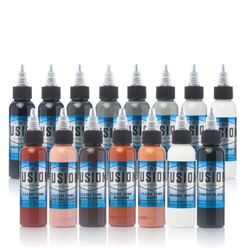 2020 nueva tinta de tatuaje FUSION 16 цветов Набор 1 унции 30 мл/botella para pigmento набор maquillaje 3D belleza