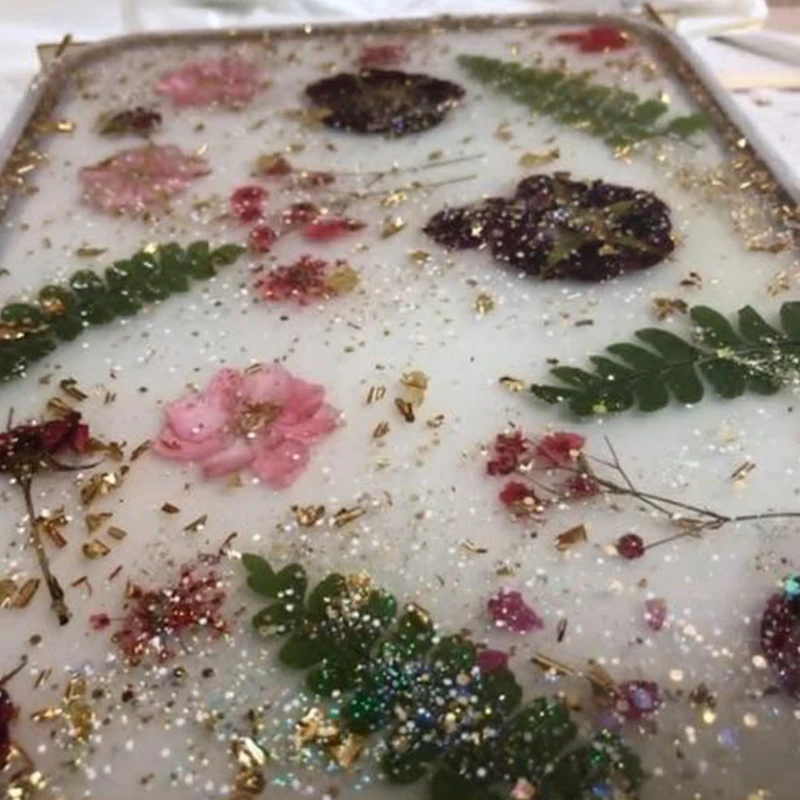 

DIY Handcrafts Casting Crystal Epoxy Resin Mold Plate Tray Mirror Silicone Mould K3KC