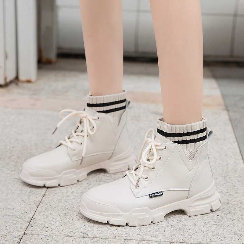 

Women's Martin Boots New Autumn Lace-up Motorcycle Boots Ladies British Style Women's Ankle Boots