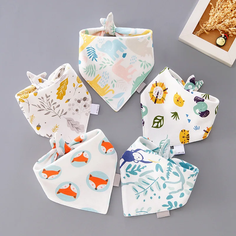 

Soft Cotton Baby Bibs Cartoon Fruit Print Newborn Girl Boy Burp Cloths Double Layer Baby Feeding Stuff