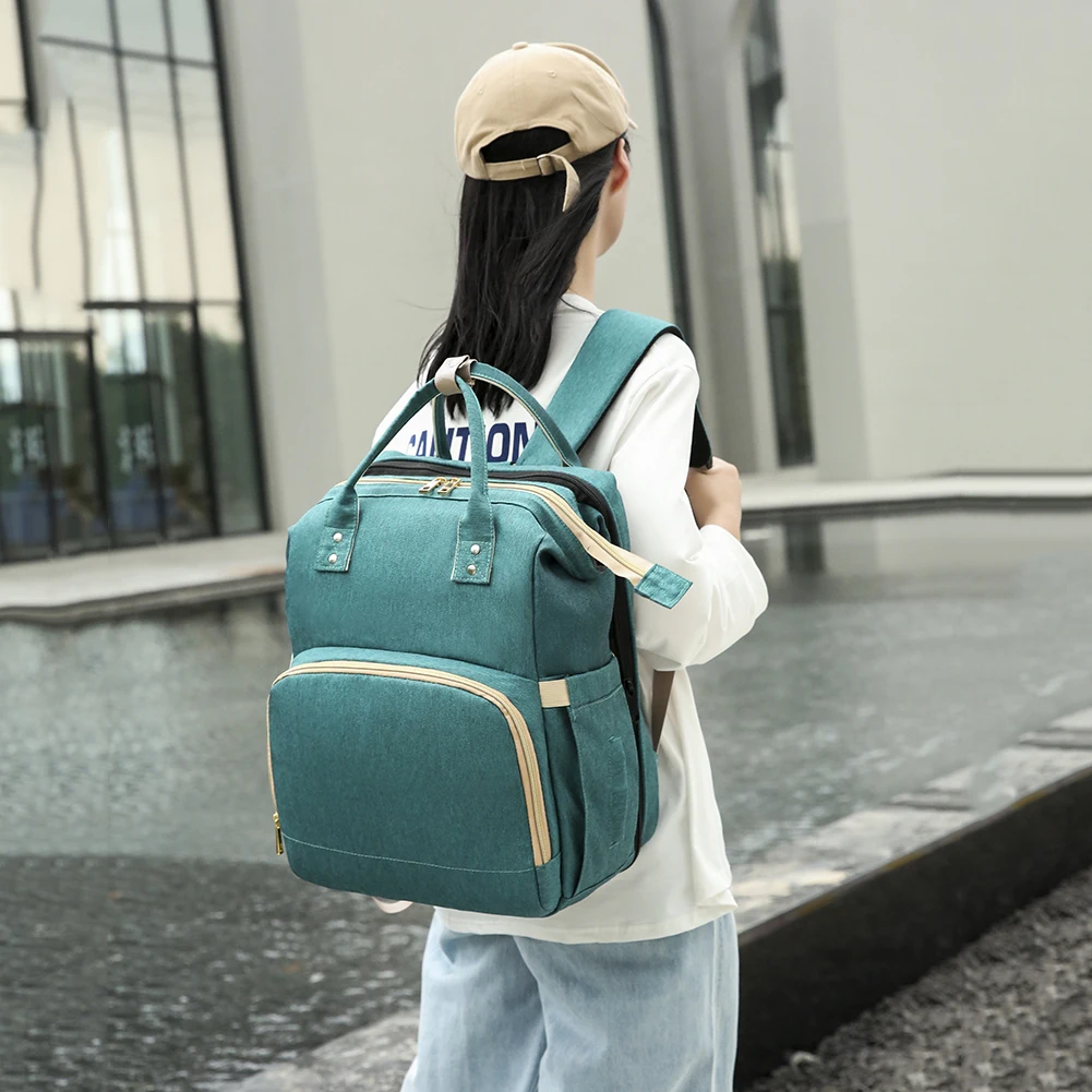 Многофункциональный складной рюкзак для мам вместительный женский дорожный