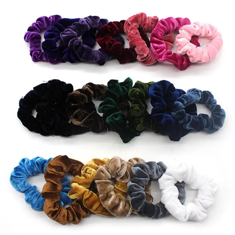 

20/30/40pcs Velvet Scrunchies Hair Ties Accessories Scrunchie Ornaments Elastic Hair Bands Tiara Free Shipping Wholesale