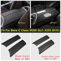 lapetus armrest storage box cover trim abs for mercedes benz c class w205 glc x253 2015 2021 black carbon fiber interior