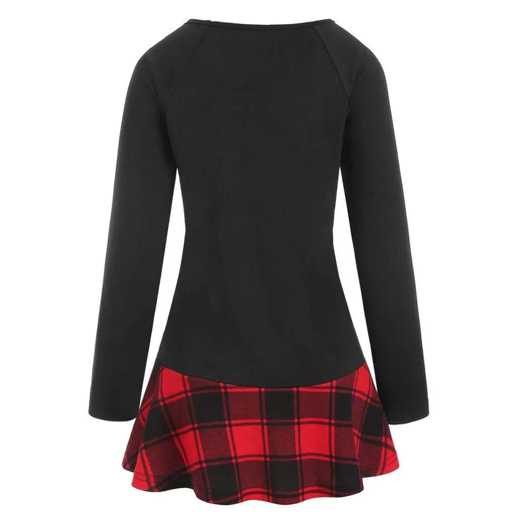 35& Blouse Women Plus Size Plaid Flounce Tops Tunic Checked Panel Sweetheart Neck Boho camisas mujer haut femme туника