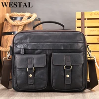 westal mens shoulder bag genuine leather mens designer bag handbag for men briefcase fit 14inch laptop messenger bags man new
