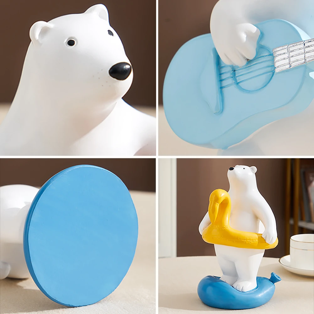 

Nordic Home Decor Polar Bear Sculpture Creative Animal Resin Model Statue Children's Bedroom Table Decoration Birthday Gifts